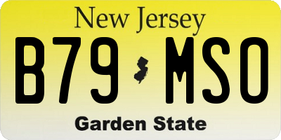 NJ license plate B79MSO
