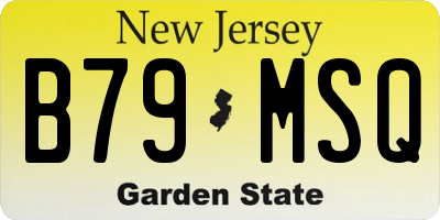NJ license plate B79MSQ