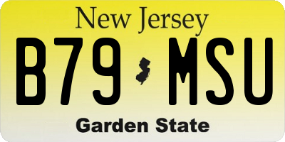 NJ license plate B79MSU