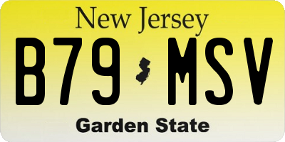 NJ license plate B79MSV