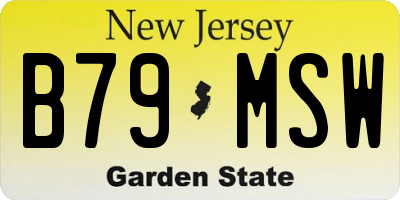 NJ license plate B79MSW