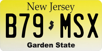 NJ license plate B79MSX