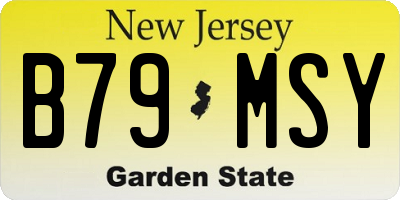 NJ license plate B79MSY