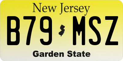 NJ license plate B79MSZ