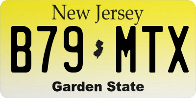 NJ license plate B79MTX