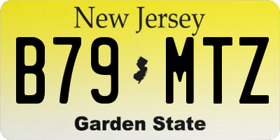 NJ license plate B79MTZ
