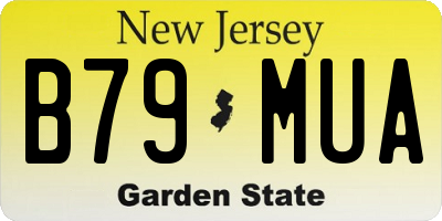 NJ license plate B79MUA