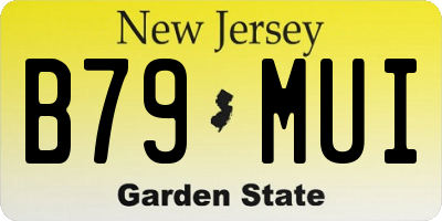 NJ license plate B79MUI