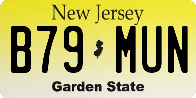 NJ license plate B79MUN