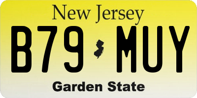 NJ license plate B79MUY