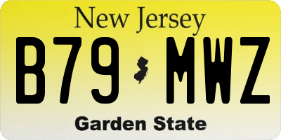 NJ license plate B79MWZ