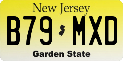 NJ license plate B79MXD