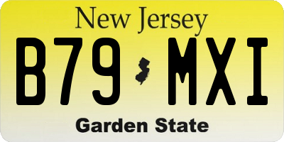 NJ license plate B79MXI