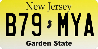 NJ license plate B79MYA