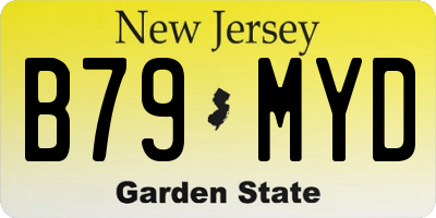 NJ license plate B79MYD