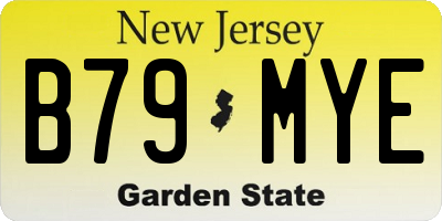 NJ license plate B79MYE