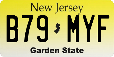 NJ license plate B79MYF