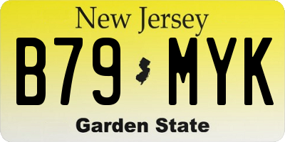 NJ license plate B79MYK