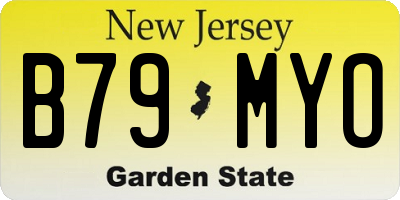 NJ license plate B79MYO