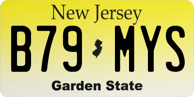 NJ license plate B79MYS