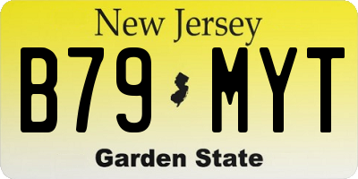 NJ license plate B79MYT