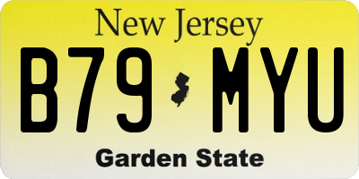 NJ license plate B79MYU