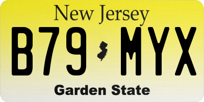 NJ license plate B79MYX