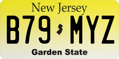NJ license plate B79MYZ