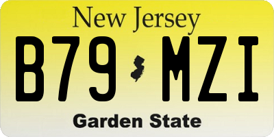 NJ license plate B79MZI