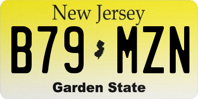 NJ license plate B79MZN