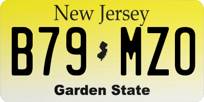 NJ license plate B79MZO