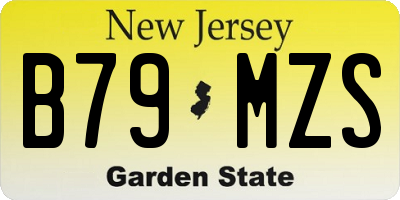 NJ license plate B79MZS