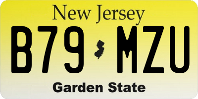 NJ license plate B79MZU