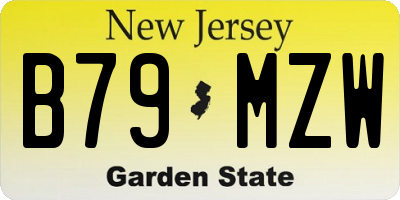 NJ license plate B79MZW