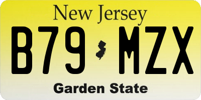 NJ license plate B79MZX