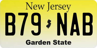 NJ license plate B79NAB