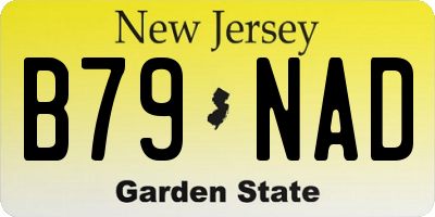 NJ license plate B79NAD
