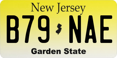 NJ license plate B79NAE