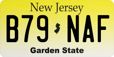NJ license plate B79NAF