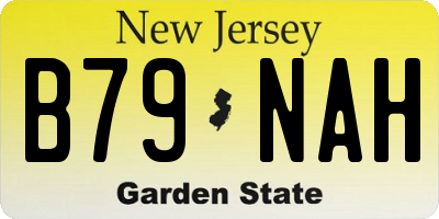 NJ license plate B79NAH