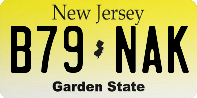 NJ license plate B79NAK