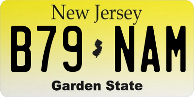 NJ license plate B79NAM