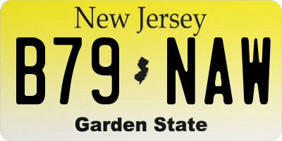 NJ license plate B79NAW