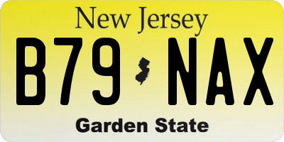 NJ license plate B79NAX