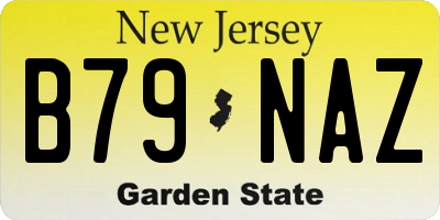 NJ license plate B79NAZ
