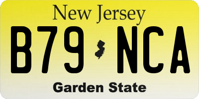 NJ license plate B79NCA