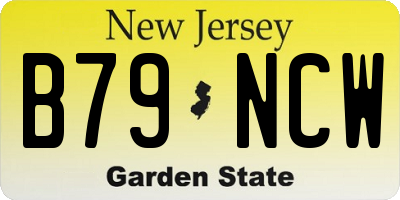 NJ license plate B79NCW