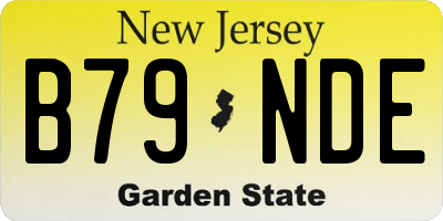 NJ license plate B79NDE