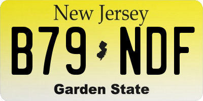 NJ license plate B79NDF