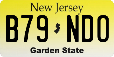 NJ license plate B79NDO